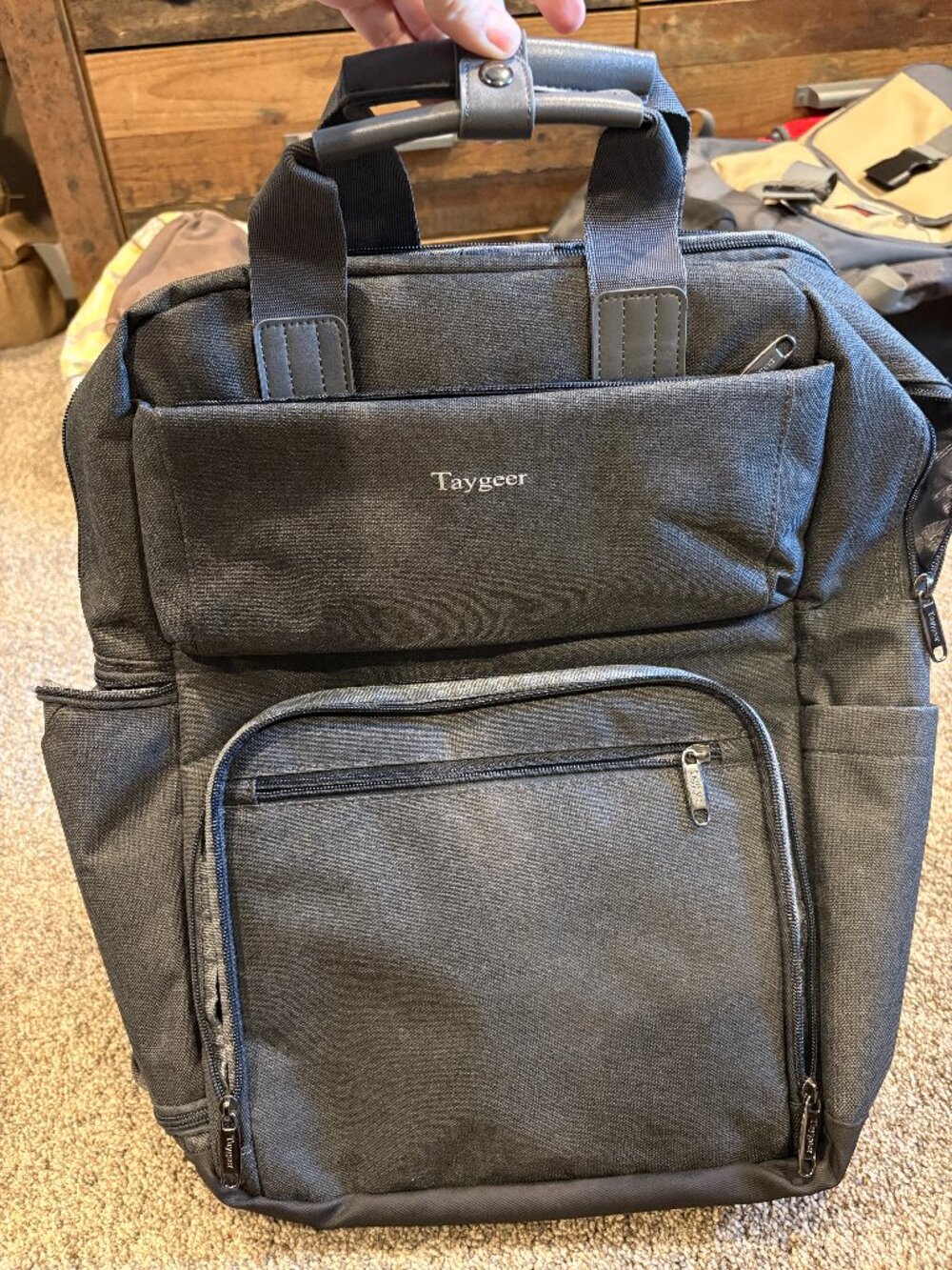 Taygeer Laptop Backpack Business Travel Bag Charcoal Grey